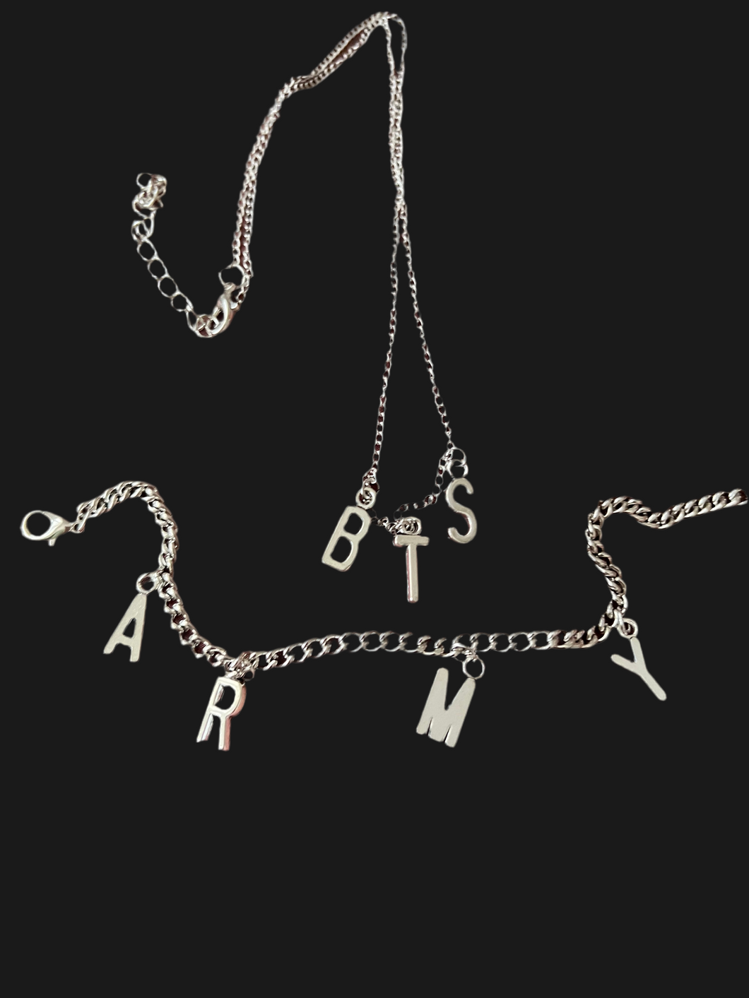 ARMY bracelet and BTS necklace