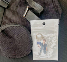 Load image into Gallery viewer, Black corduroy twin purse. (Free keychain)
