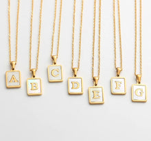 Load image into Gallery viewer, 18k gold plated stainless steel alphabet necklace

