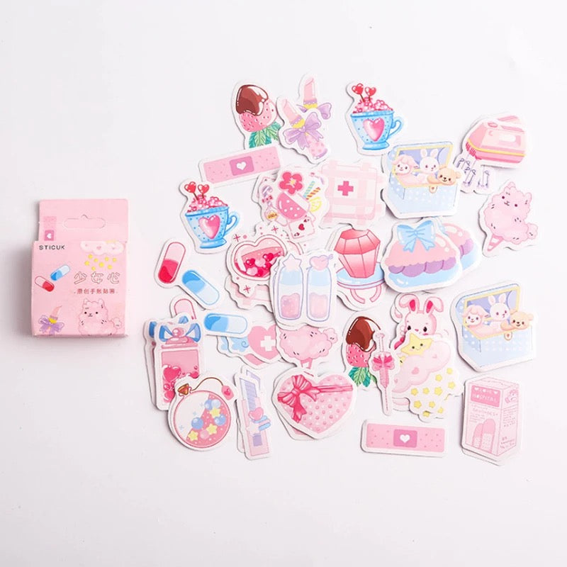 46 pcs kawaii journaling stickers set
