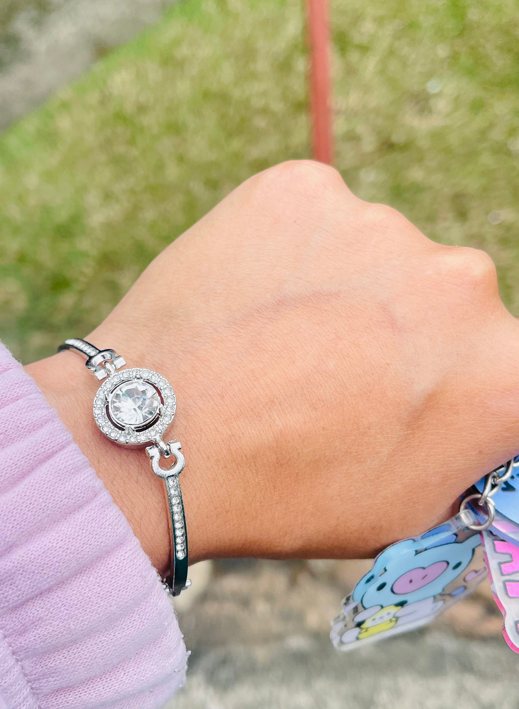 Cute cubic Zirconia silver bracelet