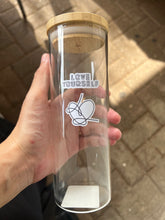 Load image into Gallery viewer, 450ml glass drinking bottle with bamboo lid

