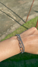 Load image into Gallery viewer, 2 in 1 layered silver bracelet
