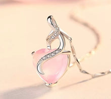 Load image into Gallery viewer, Rose quartz sterling silver necklace

